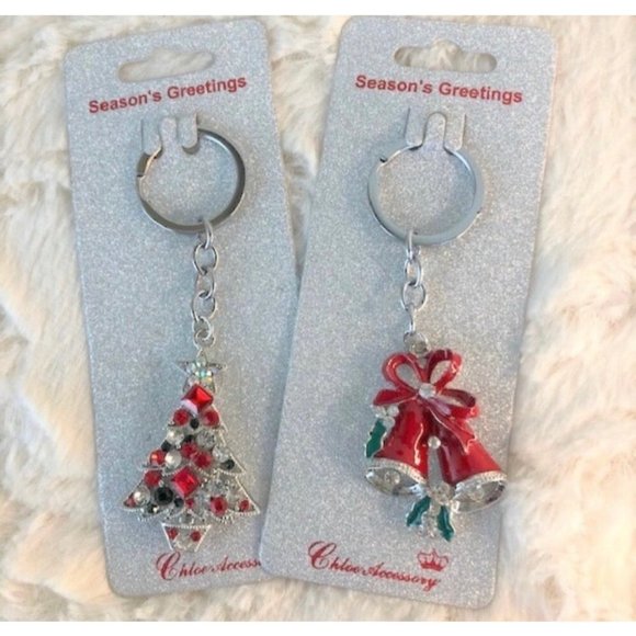 Christmas Tree & Bells Christmas Keychains - Picture 1 of 1